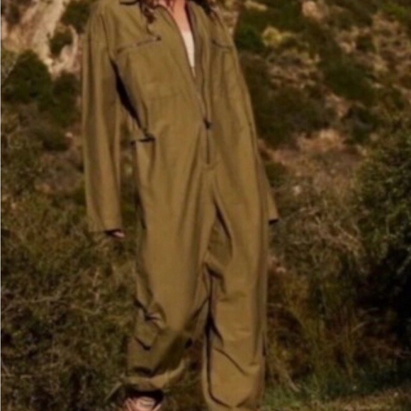 free people movement Pants - Free People FP Movement army green jumpsuit